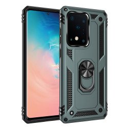 Samsung Galaxy S20 Ultra (6.9in) Tech Armor Ring Grip Case with Metal Plate (Midnight Green)